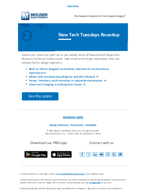 Mouser Electronics - What's new with Tech Tuesdays?