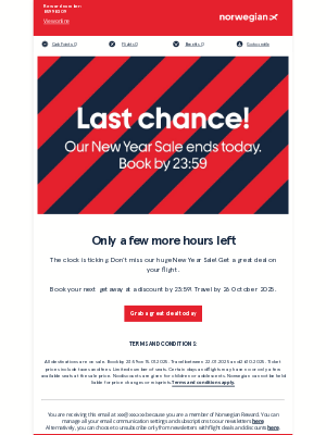 Norwegian Air Shuttle - Last chance! ⏰ From £35.90 one way