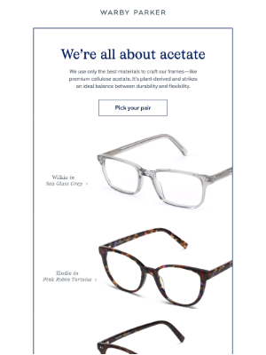 Warby Parker - Our most popular frame material