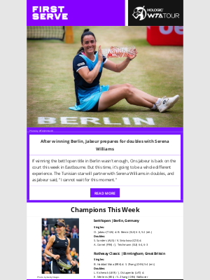 WTA - 🎾 Jabeur Shines in Berlin | Teaming up with Serena