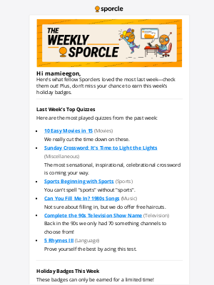 Sporcle, Inc. - The Weekly Sporcle for June 15, 2025