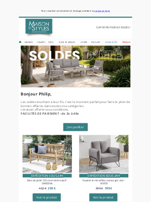 Maison et Styles (France) - Les soldes touchent à leur fin