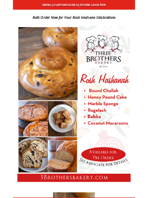 Three Brothers Bakery - Ruth ✡️ Rosh Hashana is 9/22! Order Now