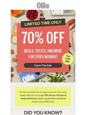 Ollie - Get 70% off + a FREE bowl