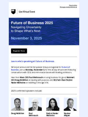 Harvard Business Review - Meet the speakers for HBR Future of Business 2025