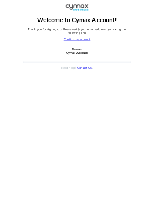 Cymax - Please verify your email