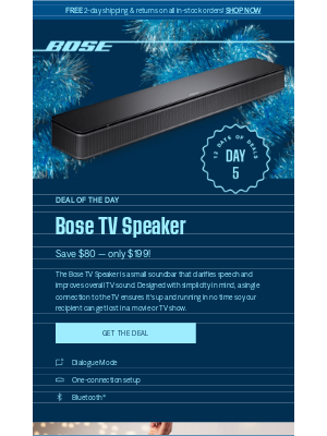 Bose - Deal of the Day: Save $80 on TV Speaker!