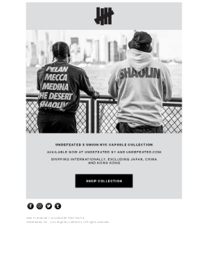 Undefeated - UNDEFEATED X UNION CAPSULE COLLECTION SHOP NOW