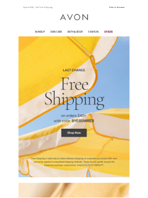 Avon - Ends Today! Don’t Miss Your Shipping Treat
