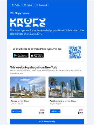 Skyscanner  - Biggest price drops from New York