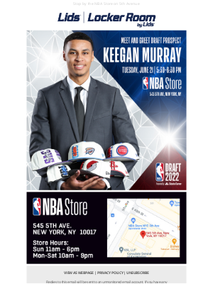 LIDS - Meet NBA Draft prospect Keegan Murray tonight!