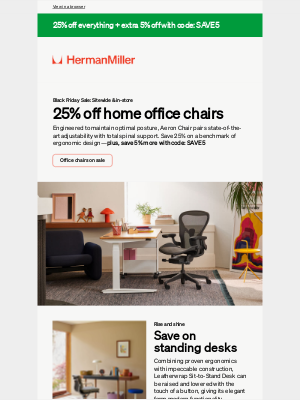 Herman Miller - 25% off everything + 5% extra