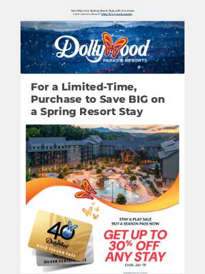 Dollywood - Stay & Play Season Pass Sale: Save Up to 30% Off a Resort Stay