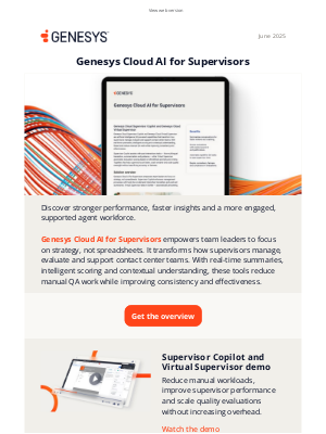 Genesys - June highlights: AI for Supervisors, automation and cloud services, demos, events and more