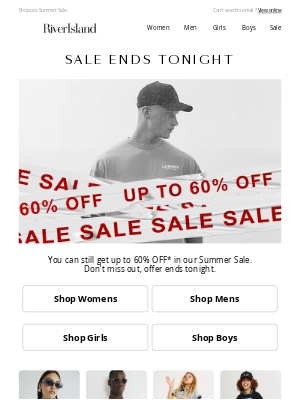 River Island (United Kingdom) - Up to 60% OFF* ends tonight