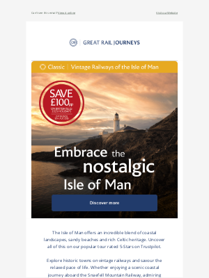 Great Rail Journeys - Experience the charming Isle of Man