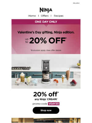 Ninja Kitchen - TODAY ONLY—Up to 20% off Valentine's Day gifts. 💌