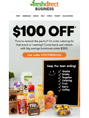 FreshDirect - Your $100 off is waiting!
