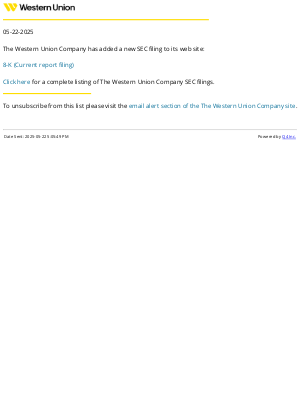 Western Union(United Kingdom) - Western Union - 8-K (Current report filing) SEC Filing