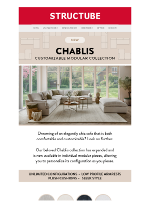 Structube (Canada) - New Customizable Chablis Collection