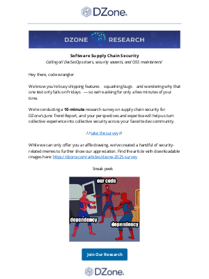 DZone - Do your dependencies have commitment issues? Tell us more.