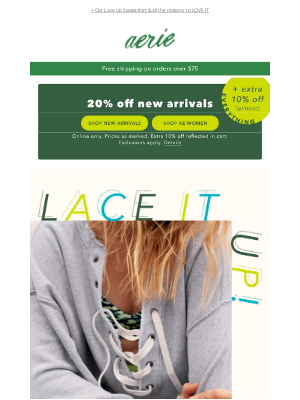 American Eagle Outfitters - New AND on sale! 20% off new arrivals + extra 10% off (almost) everything