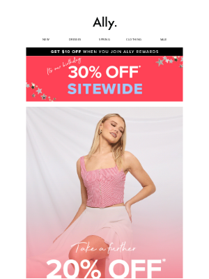 Ally Fashion - 🎁 EXTRA 20% OFF* For Ally’s Birthday! 🎁