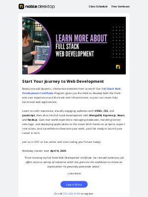 Noble Desktop - Start Your Journey to Full Stack Development