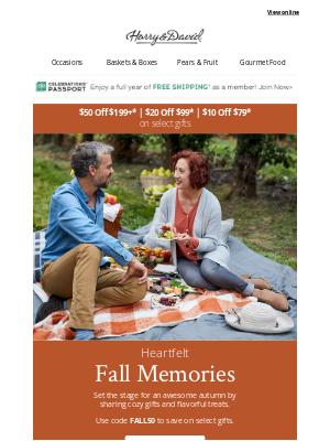 Harry & David - Ends today 🍁 Save up to $50 on fall goodies.