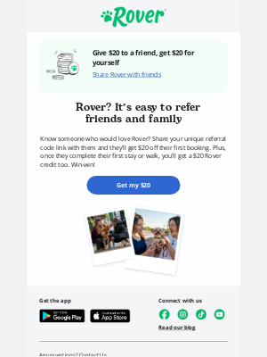 Rover.com - Get your $20 to spend on Rover 💵 🐶