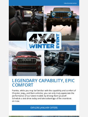 Dodge (Canada) - Frankie, the 4x4 Winter Event is on now