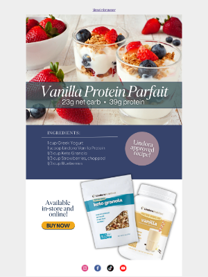 Try this Vanilla Protein Parfait recipe 😋