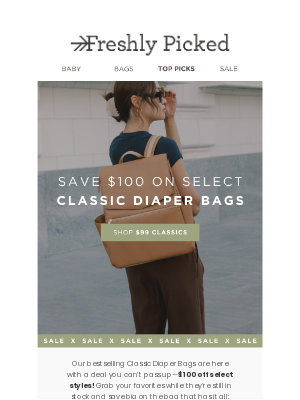 Freshly Picked - 🚨 CLASSIC DIAPER BAGS NOW ON SALE! 🚨