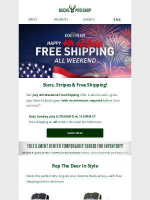 Milwaukee Bucks - Last Chance: Free Shipping Ends Today!