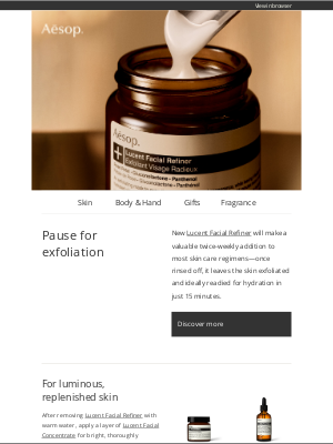 Aesop - Refined and replenished skin