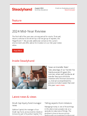 Steadyhand (Canada) - Steadyhand Monthly Newsletter — August 2024