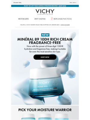 Vichy - NEW 100H Hydration. Rich & Fragrance-Free.