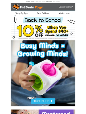 Fat Brain Toys - 10% Off for Back-to-School!