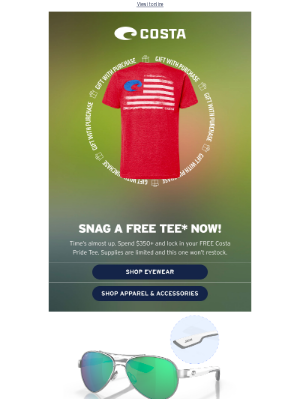 Costa Sunglasses - Last Call: Score Your Free Gift* NOW