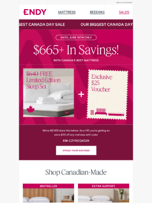 Endy (Canada) - BEST SALE OF THE YEAR 💥 $665+ in exclusive savings