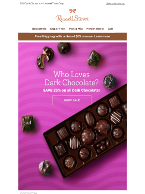 Russell Stover Candies - Who Loves Dark Chocolate? 25% Off Now!