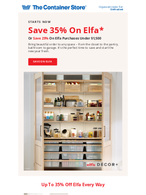 The Container Store - Starts NOW | Up To 35% Off Elfa