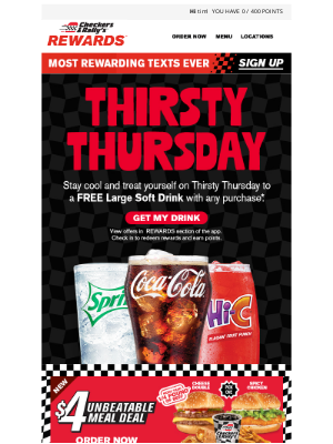 Checkers Drive-In Restaurants - Free drink? Say less. 🥤