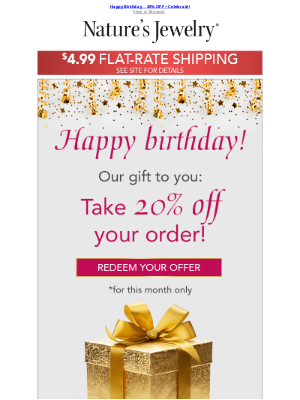 Nature's Jewelry - Surprise! 🎂 20% Off Just For YOU ~ Happy Birthday Month