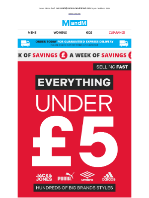 M and M Direct (United Kingdom) - Everything UNDER £5! Yes please 🤑