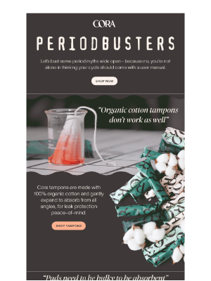 Cora - Pads, Tampons, Discs—Breaking Down the Myths