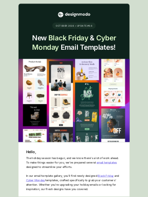 Designmodo - New Black Friday & Cyber Monday Email Templates.