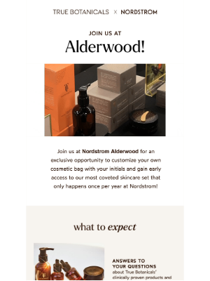 True Botanicals - Join Us At Alderwood!
