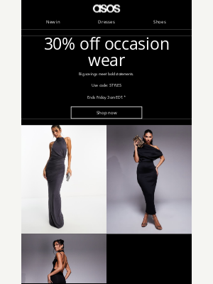 ASOS  - 30% off occasion wear