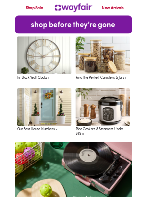 Wayfair - Move. Quick. WALL CLOCKS, in stock now >>